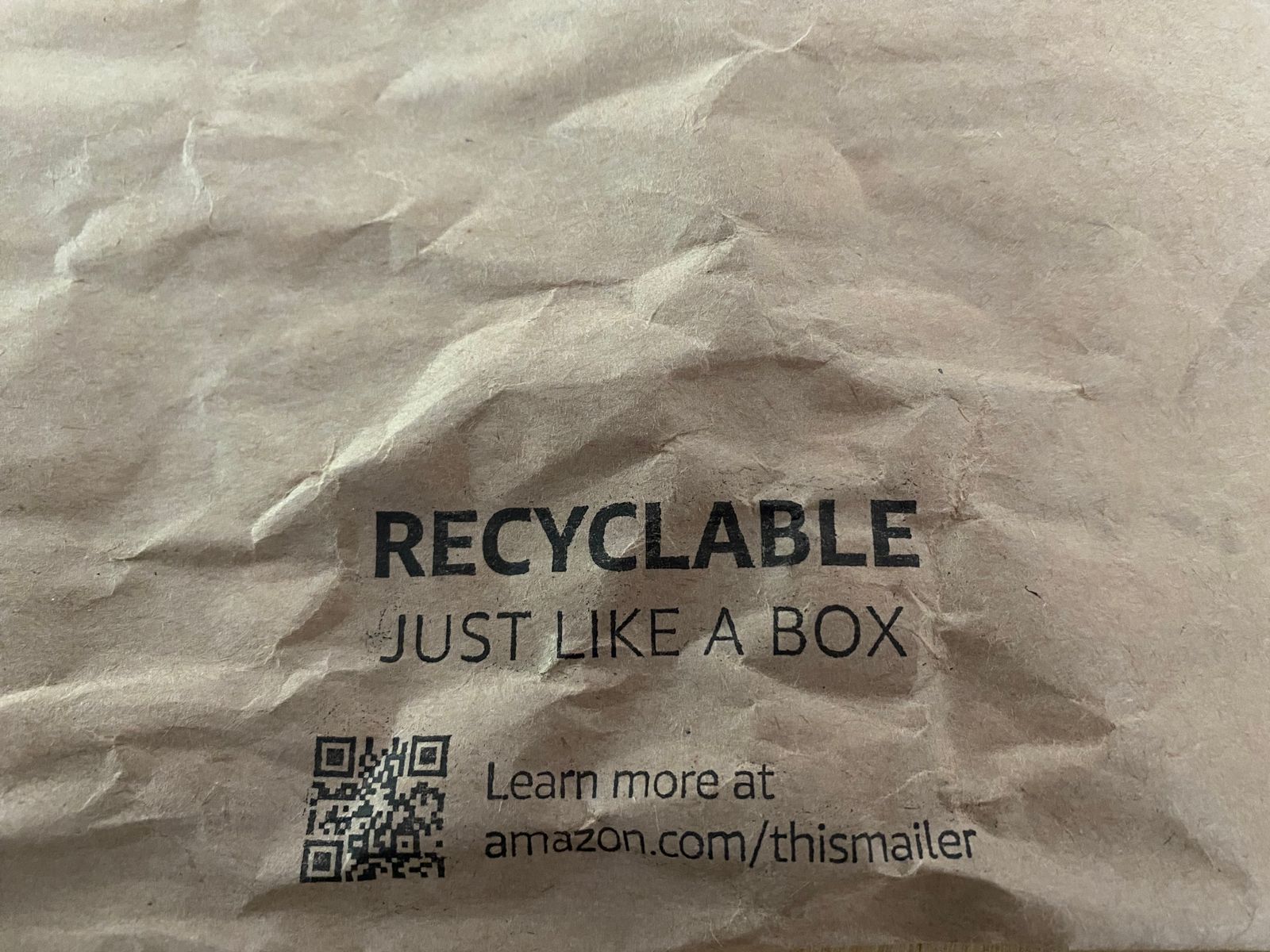 An Amazon mailer made from paper.